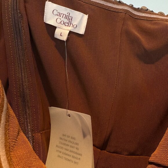 CAMILA COELHO Embellished Maxi Dress in Caramel Size Large REVOLVE - Picture 7 of 9